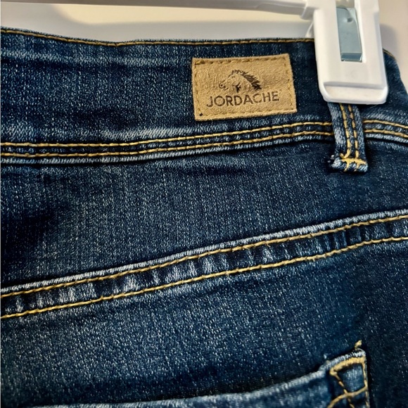 Vintage Jordache Dark Blue Skinny Jeans with Red Accents - Picture 5 of 9